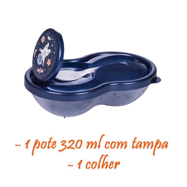 Imagem de Kit Refeição com Colher e Tampa Divertido 320 ml Infantil Plasútil 