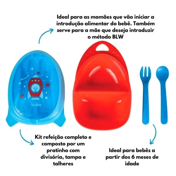 Imagem de Kit Refeição com Talher Foguete Azul - Buba 13514