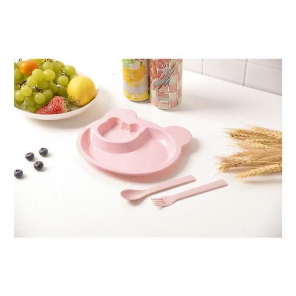 Imagem de Kit Refeição Infantil 12 Peças Com Prato Talheres Copo 160ml