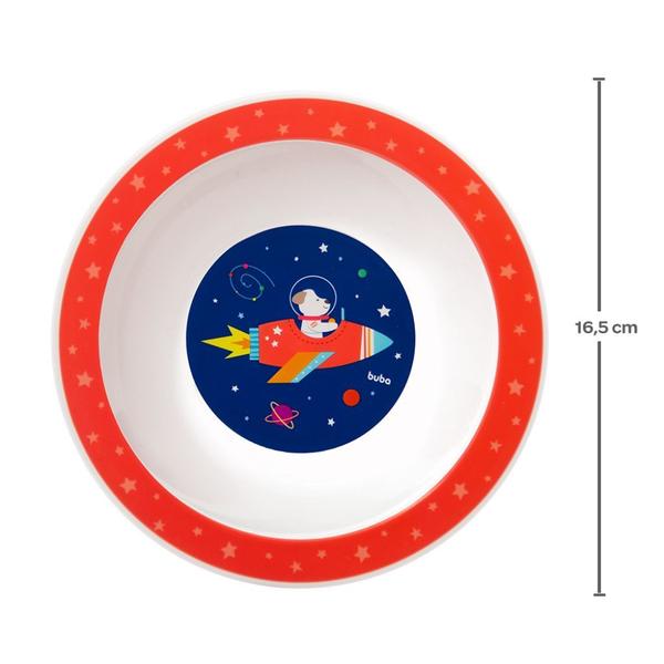 Imagem de Kit Refeição Infantil Aventuras Astronauta Prato Bowl Copo E Talheres Buba