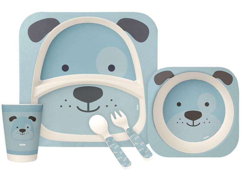 Kit Refeição Infantil Buba Cachorrinho 5 Peças - Azul Kit Refeição Infantil Buba Cachorrinho 5 Peças - Azul