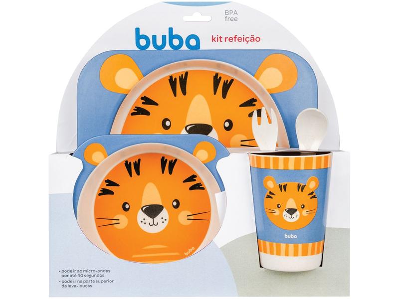 Kit Refeição Infantil Buba Tigrinho 5 Peças - Laranja Imagem de Kit Refeição Infantil Buba Tigrinho 5 Peças