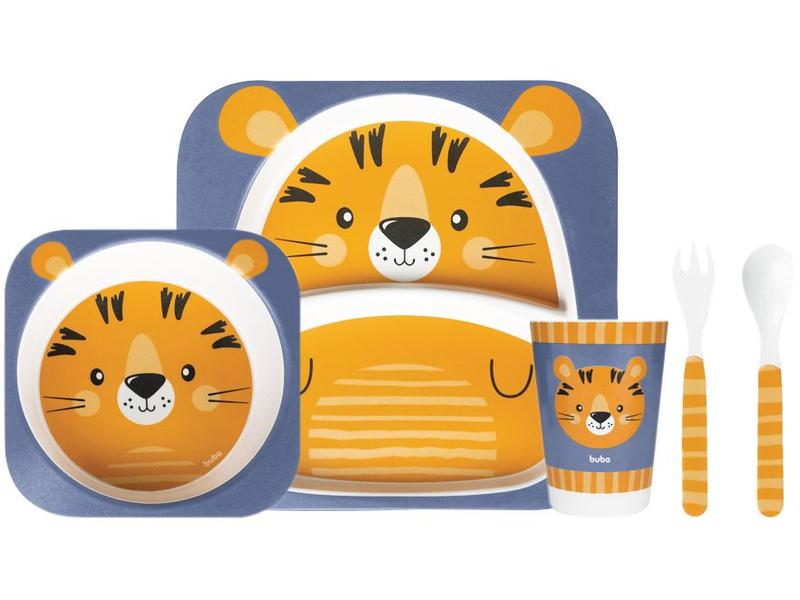 Kit Refeição Infantil Buba Tigrinho 5 Peças - Laranja Imagem de Kit Refeição Infantil Buba Tigrinho 5 Peças