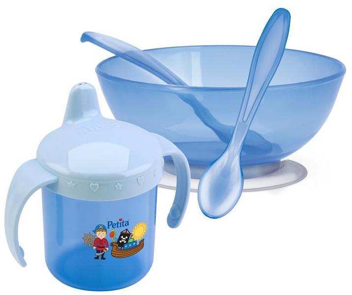 Imagem de Kit Refeição Infantil Com Caneca Linha Plus - Rosa