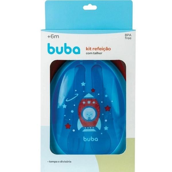 Imagem de Kit Refeição Infantil Com Talheres Foguete Azul 13514 BUBA