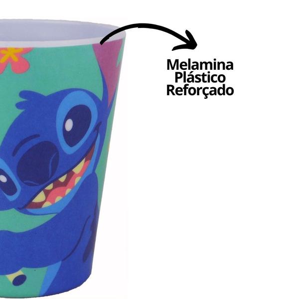 Imagem de Kit Refeição Infantil Melamina Stitch Disney Pratos, Tigela e Copo- Tuut