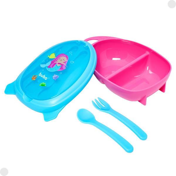 Kit Refeição Infantil Sereia Bowl Com Divisórias e Talheres 18496 - Buba Imagem de Kit Refeição Infantil Sereia Bowl Com Divisórias e Talheres 18496 - Buba