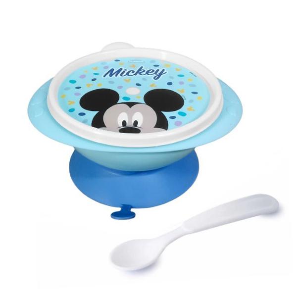 Imagem de Kit Refeição Papinha do Bebê Tigela Pratinho e Copo de Treinamento do Mickey
