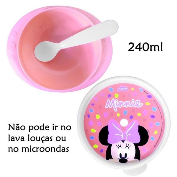 Imagem de Kit Refeição Tigela Prato c/ Ventosa Pratinho Copo Treinamento da Minnie