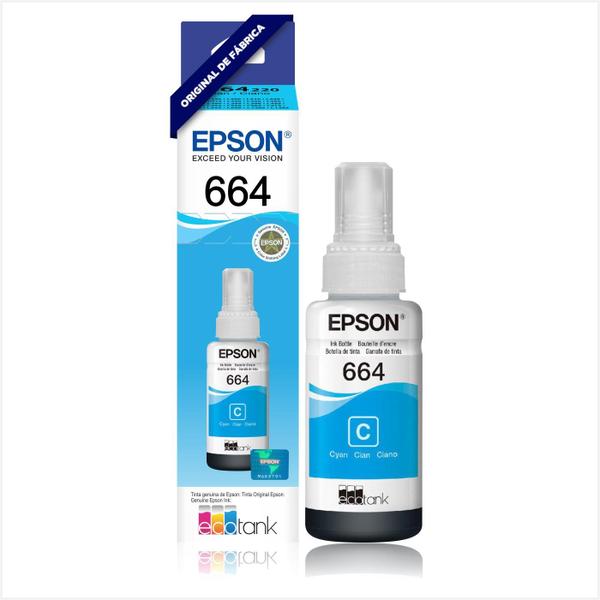 Kit Refil de Tinta 4 Cores Original Epson T664 P/ L121 L200 L220 L300 L310 L355 L365 L375 L395 L396 L455 L475 L555 L1300 Imagem de Kit Refil de Tinta 4 Cores Original Epson T664 P/ L121 L200 L220 L300 L310 L355 L365 L375 L395 L396 L455 L475 L555 L1300