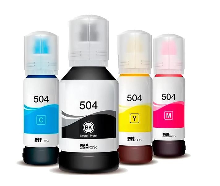 Imagem de Kit Refil de Tinta Compatível Epson L6171 T504120 CMYK