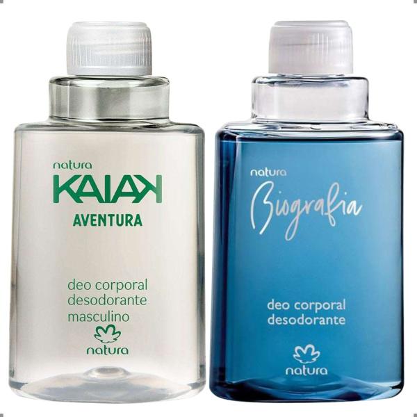 Imagem de KIT Refil Desodorante Corporal Natura Kaiak Aventura Masculino + Biografia 100mL