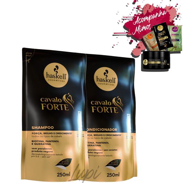 Imagem de Kit Refil Haskell Cavalo Forte Shampoo Condicionador 250Ml