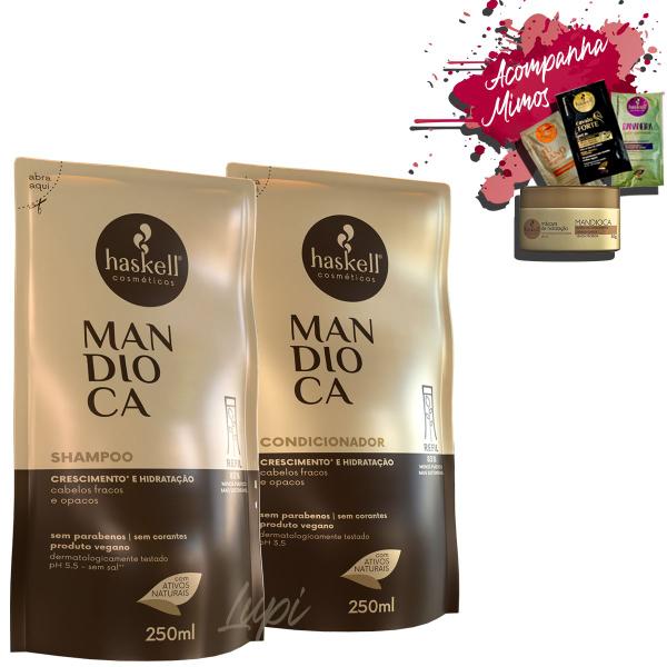 Imagem de Kit Refil Haskell Mandioca Shampoo Condicionador 250Ml