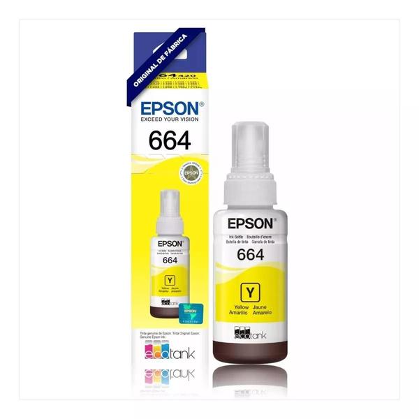 Imagem de Kit Refil Tinta T664 Epson L395 L380 L375 L220 L455 Original 4 Cores