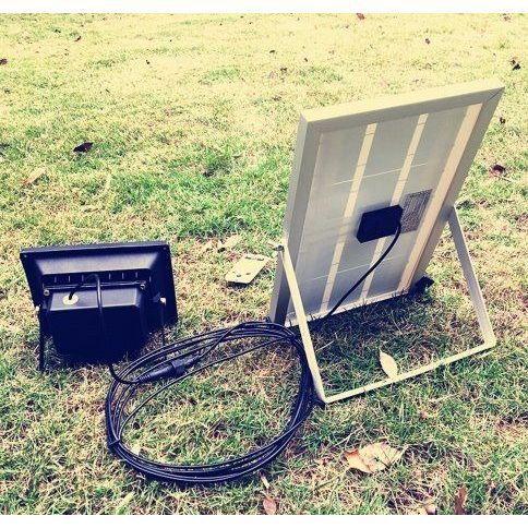 Imagem de Kit Refletor 400W + Painel Solar Led Branco Frio IP66 com Controle Remoto