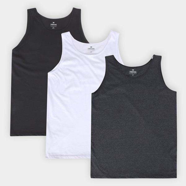 Kit Regata Hering C/ 3 Peças Masculina Kit Regata Hering C/ 3 Peças Masculina