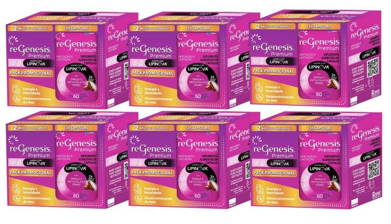 Imagem de Kit Regenesis Premium Com 6 Packs De 120 Cápsulas Gelatinosas Moles Cada