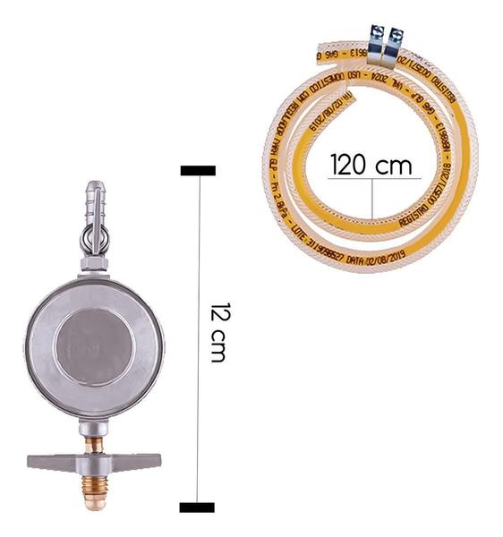 Imagem de Kit Registro Com Mangueira Botijão Cozinha Fogão 4 Bocas