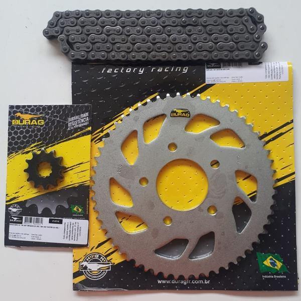 Imagem de Kit Relação 56x12 CBX 250 Twister Corrente Fina P428 - Durag