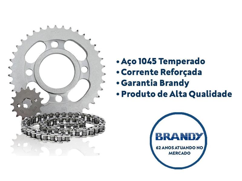 Imagem de KIT Relação BIZ 110 2016/... AÇO 1045 Reforçada Brandy