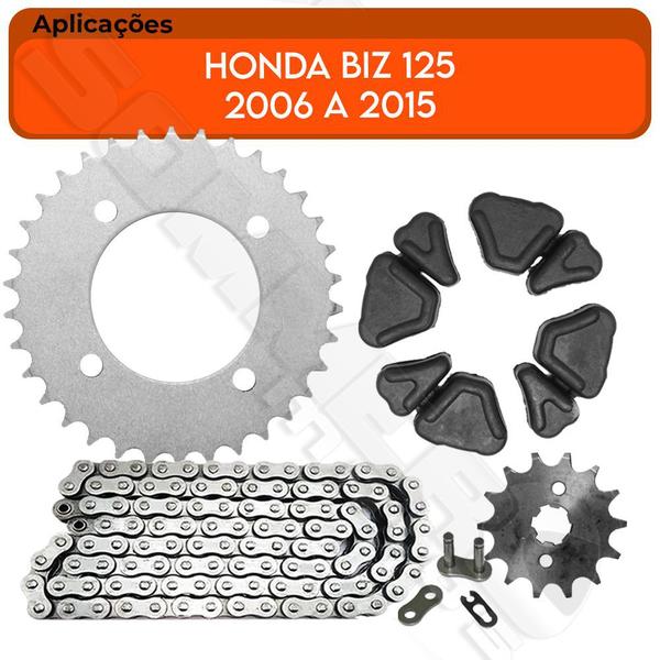 Imagem de Kit Relação + Bucha Coroa-coxim Biz 125 2006 A 2015