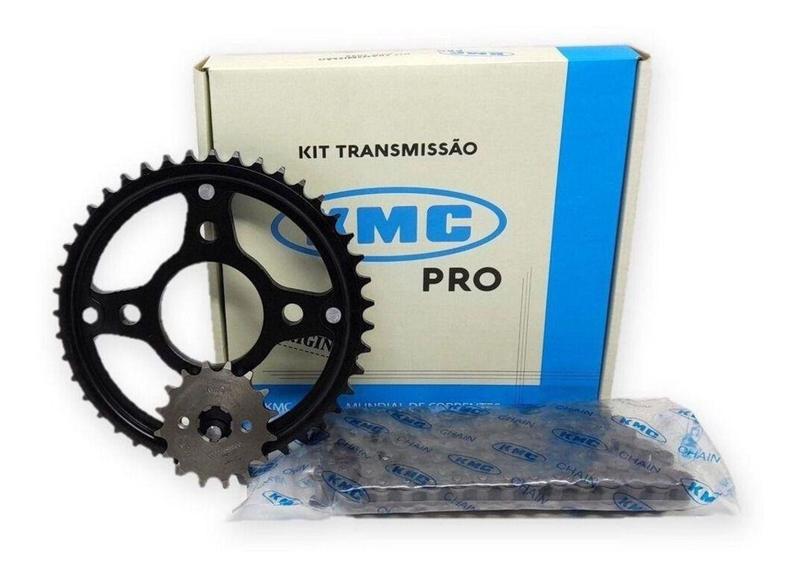 Imagem de Kit relação de transmissao Fazer 150 2014 Aço 1045 41/14 428H X 116L - KMC PRO