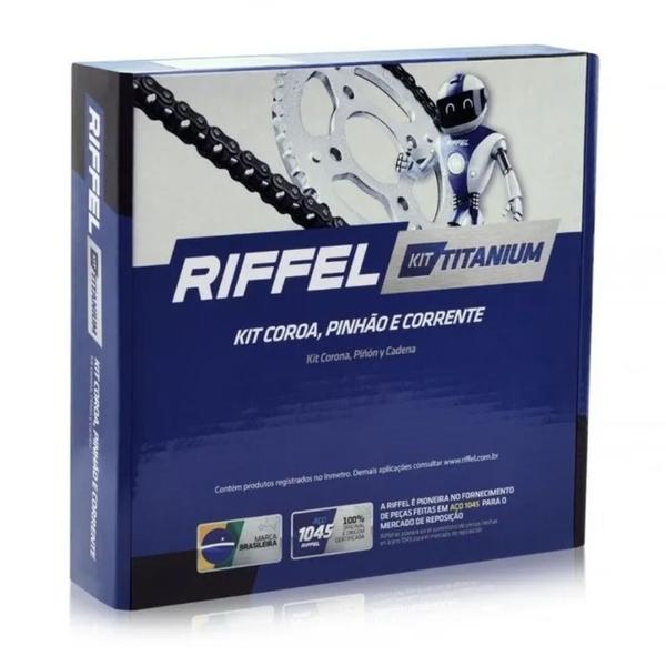 Imagem de Kit Relação Moto Riffel Titanium Para Yamaha Crypton 105 98-04