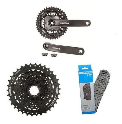 Imagem de Kit Relação Shimano 24v Com Pedivela Cassete 11/34d Corrente