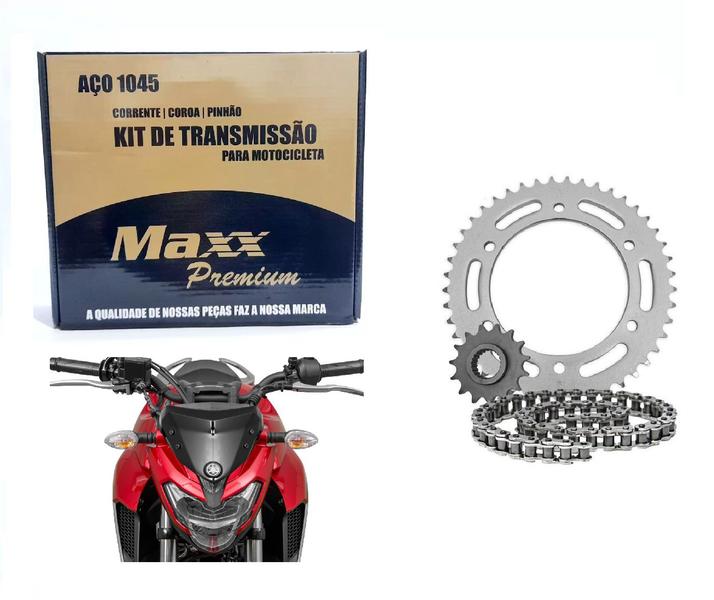 Imagem de Kit Relação Tração Maxx 1045 + Graxa Branca Lub Corrente Ys 25 250 Fazer Ano 2018 2019 2020 2021