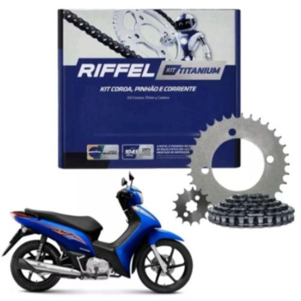 Imagem de Kit Relação Transmissão Biz 125 Es Ks Ex 2005 A 2024 Biz 110i 2016 a 2024 Original Riffel