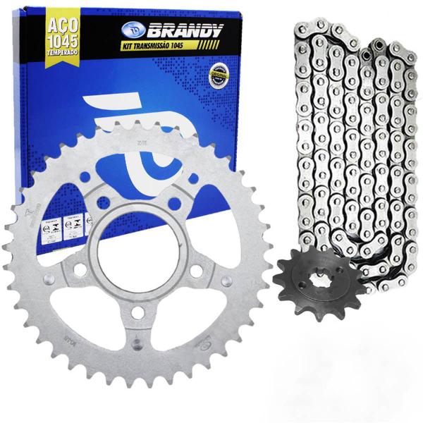 Kit Relação Transmissão Cbx Strada 200 1993 A 2003 Aço 1045 - Brandy Imagem de Kit Relação Transmissão Cbx Strada 200 1993 A 2003 Aço 1045