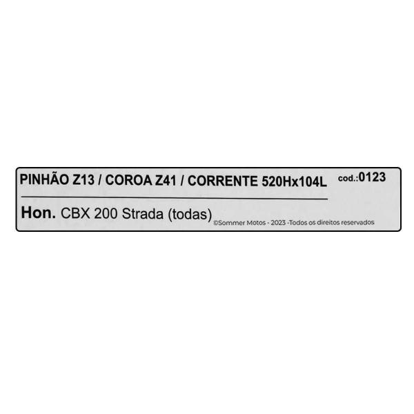 Kit Relação Transmissão Cbx Strada 200 1993 A 2003 Aço 1045 - Brandy Imagem de Kit Relação Transmissão Cbx Strada 200 1993 A 2003 Aço 1045