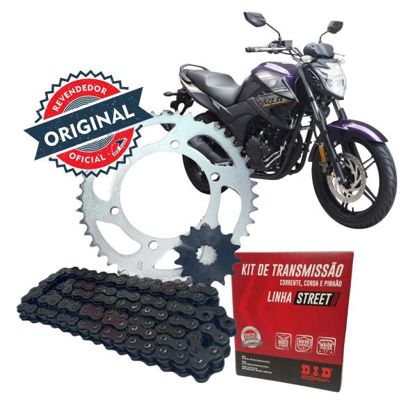 Imagem de Kit Relação Transmissão Did C/ Retentor Yamaha Fazer 250 2005 a 2017 - 45/15t (428hxv-132l)