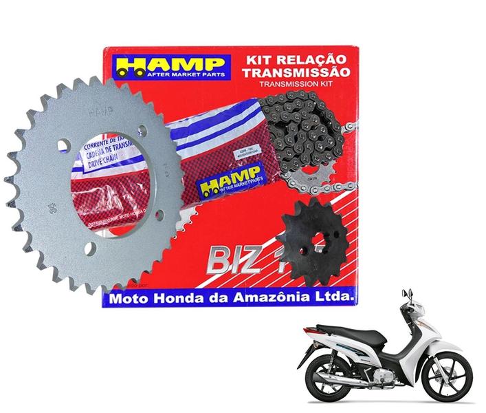 Imagem de Kit Relacao Transmissao Hamp Honda Biz 110 125 De 2005 Ate 2020