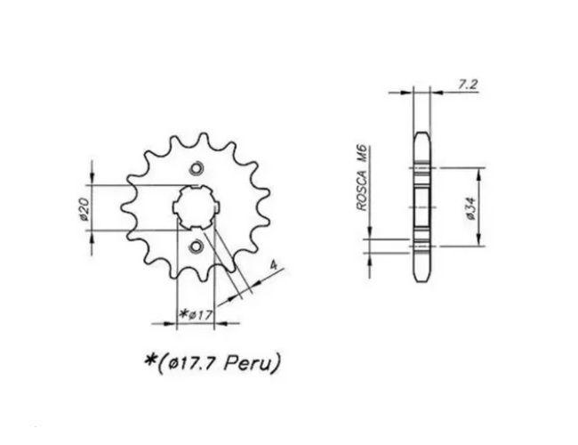 Imagem de Kit Relação Transmissão Honda Xrl 125 1997 1998 1999