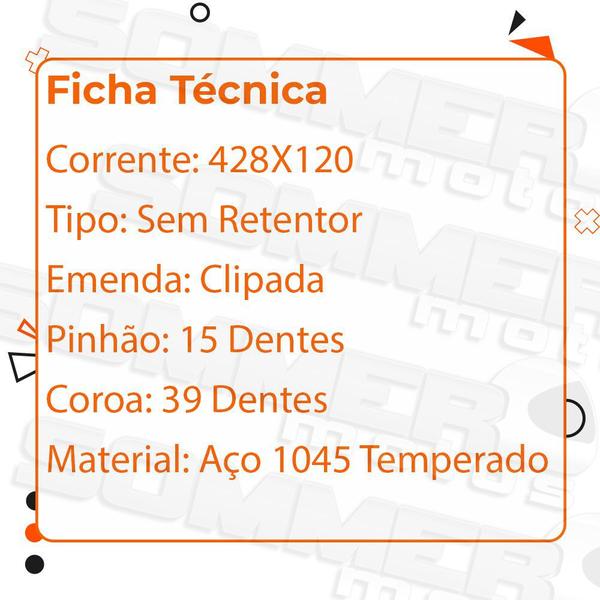 Imagem de Kit Relação-Transmissão Kasinski Mirage 150 Aço 1045 Brandy