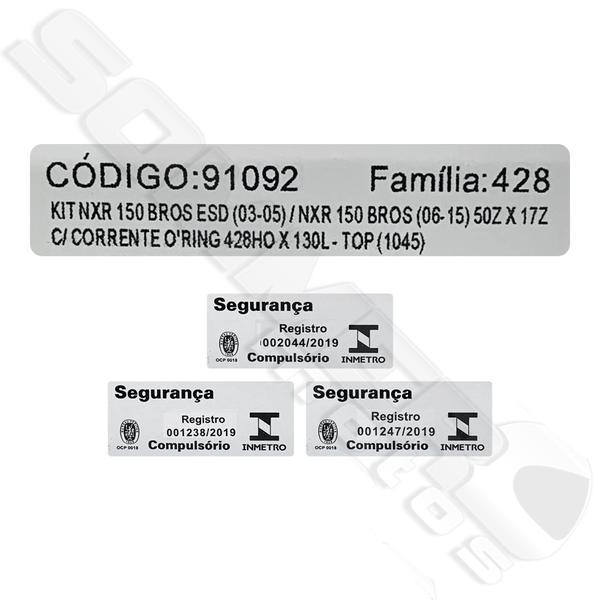 Imagem de Kit Relação Transmissão Nxr 150 Bros 2003 a 2015 Com Retentor Riffel