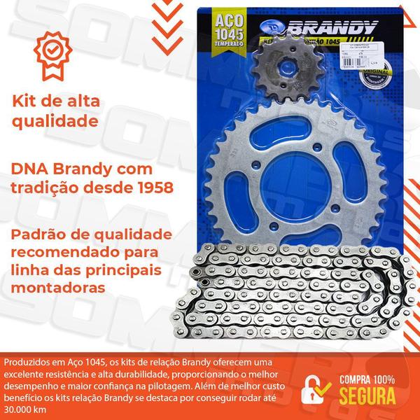 Imagem de Kit Relação-Transmissão Sundown Max 125/ Hunter 125 Aço 1045 Brandy