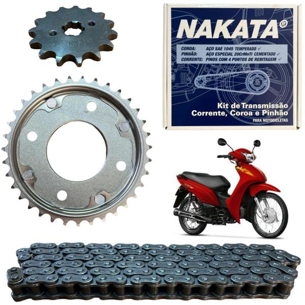 Imagem de Kit Relação Transmissão Tração C100 Biz 100 1998 1999 2000 20012002 2003 2004 2005 2006 Original Nakata