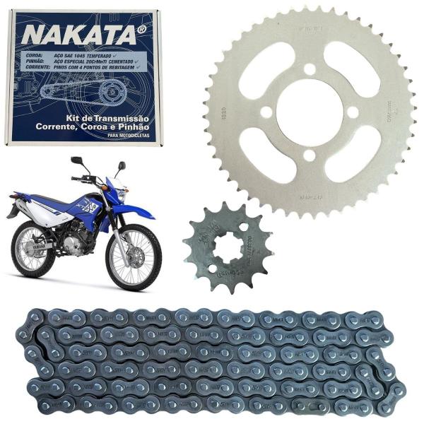 Imagem de Kit Relação Transmissão Tração Xtz 125 2002 2003 2004 2005 2006 2007 2008 2009 2010 2011 2012 Nakata