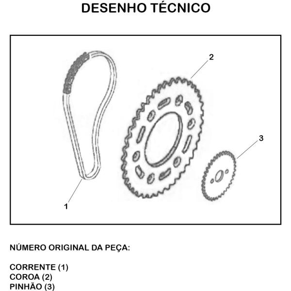 Imagem de Kit Relação Transmissão Yamaha YBR Factor 150i 2016-2023 - Darom - (428HX124LX39TX14T)