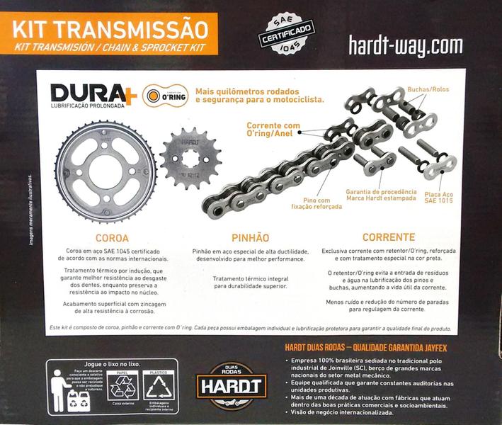 Imagem de Kit Relação Xtz 125 Com Retentor Todos Anos Hardt