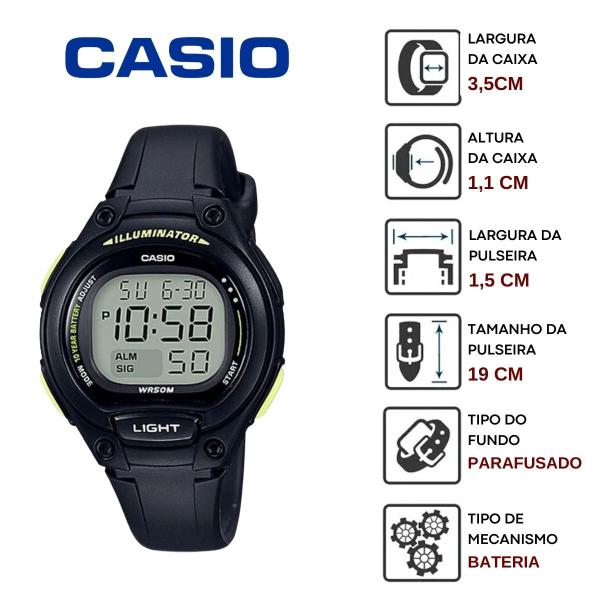 Imagem de Kit Relógio Casio Infantil Masculino Meninos Digital Resistente Agua 50 Metros Redondo Pequeno Alarme Preto LW-203 + Cubo Magico