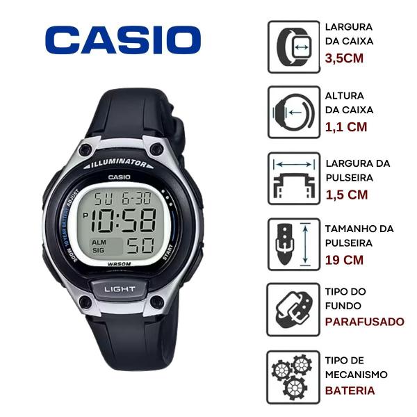 Imagem de Kit Relógio Casio Infantil Masculino Meninos Digital Resistente Agua 50 Metros Redondo Pequeno Alarme Preto LW-203 + Cubo Magico