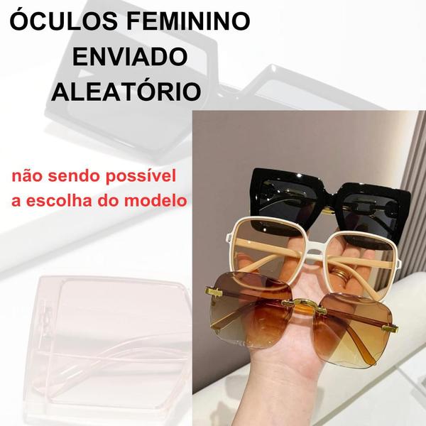 Imagem de Kit Relógio Digital Led Redondo Silicone ajustável + Óculos de Sol Feminino Armação Grande Vintage Quadrado Luxo Moda