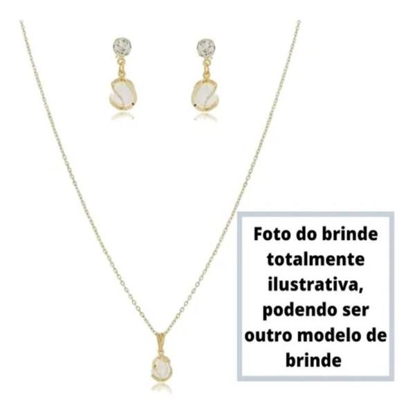 Imagem de Kit Relógio Feminino Pallyjane DHP a Prova Água Todo em Aço Inox + Conjunto Colar e Brincos Folheado Ouro Presente