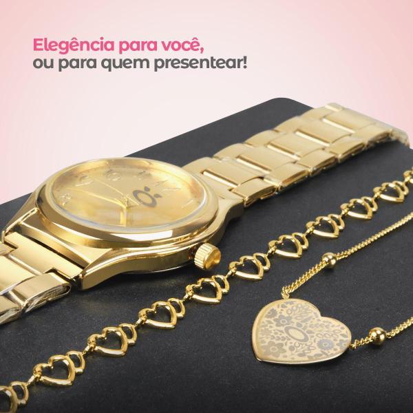 Imagem de Kit Relógio Feminino Premium 18K + Colar/Pulseira - Orizom Maria