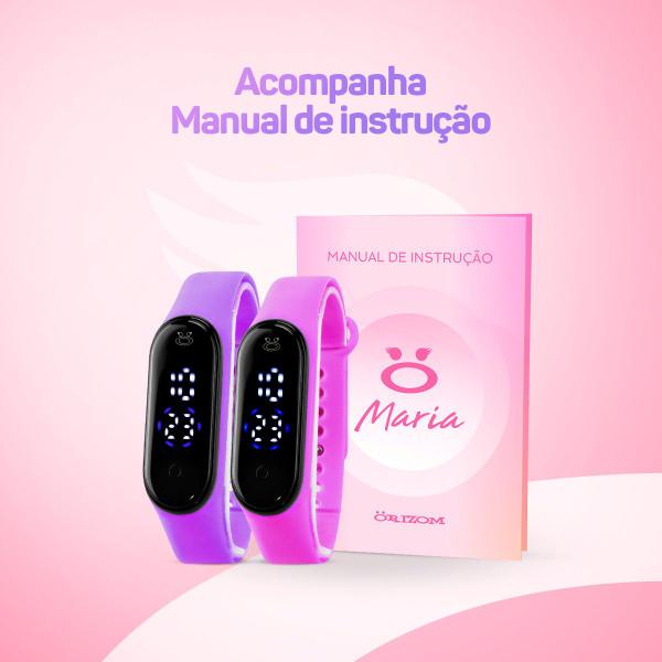 Imagem de kit relógio feminino prova agua digital bracelete luxo