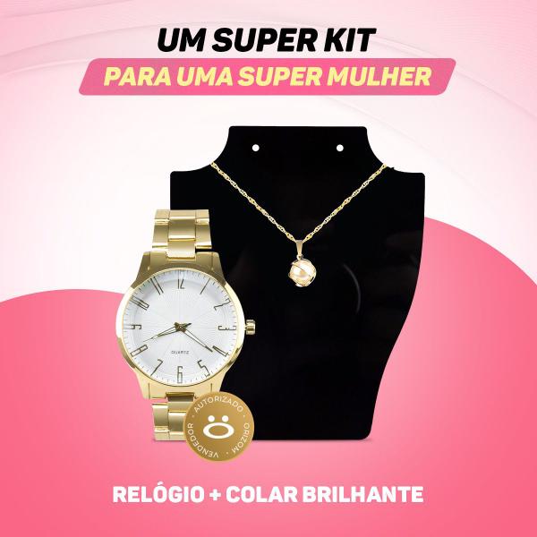 Imagem de Kit relogio Feminino prova agua premium envio 24h presente